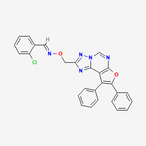 molecular formula C27H18ClN5O2 B5517481 2-CHLOROBENZALDEHYDE O~1~-[(8,9-DIPHENYLFURO[3,2-E][1,2,4]TRIAZOLO[1,5-C]PYRIMIDIN-2-YL)METHYL]OXIME 