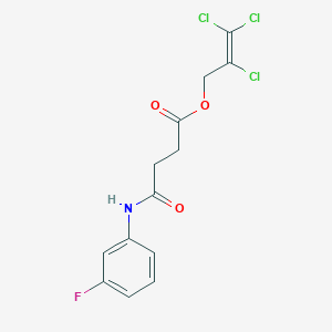 molecular formula C13H11Cl3FNO3 B5517495 2,3,3-Trichloroprop-2-enyl 4-(3-fluoroanilino)-4-oxobutanoate 