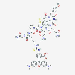 molecular formula C71H85N15O15S3 B055175 Vasopressin, 1-deamino-(8-lysine(N(6)-tetramethylrhodamylaminothiocarbonyl))- CAS No. 123298-17-9