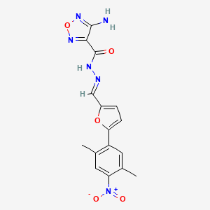molecular formula C16H14N6O5 B5517531 4-Amino-N'-[(E)-[5-(2,5-dimethyl-4-nitrophenyl)furan-2-YL]methylidene]-1,2,5-oxadiazole-3-carbohydrazide 