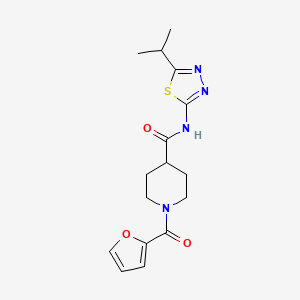 molecular formula C16H20N4O3S B5517574 1-(FURAN-2-CARBONYL)-N-[5-(PROPAN-2-YL)-1,3,4-THIADIAZOL-2-YL]PIPERIDINE-4-CARBOXAMIDE 