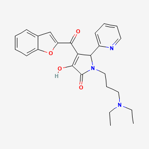 molecular formula C25H27N3O4 B5517632 4-(Benzo[d]furan-2-ylcarbonyl)-1-[3-(diethylamino)propyl]-3-hydroxy-5-(2-pyrid yl)-3-pyrrolin-2-one 