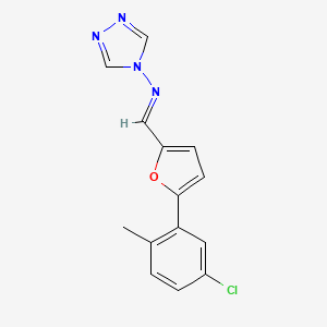 molecular formula C14H11ClN4O B5517726 N-{(E)-[5-(5-chloro-2-methylphenyl)furan-2-yl]methylidene}-4H-1,2,4-triazol-4-amine 