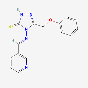 molecular formula C15H13N5OS B5517748 5-(phenoxymethyl)-4-{[(E)-3-pyridinylmethylidene]amino}-4H-1,2,4-triazol-3-yl hydrosulfide 