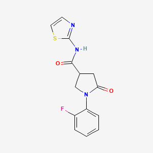 molecular formula C14H12FN3O2S B5517779 1-(2-fluorophenyl)-5-oxo-N-(1,3-thiazol-2-yl)pyrrolidine-3-carboxamide 