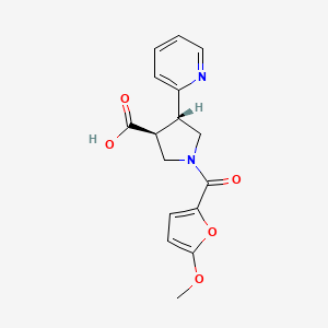 molecular formula C16H16N2O5 B5517781 (3S,4S)-1-(5-methoxyfuran-2-carbonyl)-4-pyridin-2-ylpyrrolidine-3-carboxylic acid 