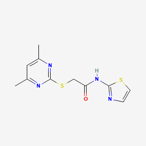 molecular formula C11H12N4OS2 B5517813 2-(4,6-Dimethyl-pyrimidin-2-ylsulfanyl)-N-thiazol-2-yl-acetamide 