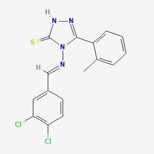 molecular formula C16H12Cl2N4S B5517870 4-((3,4-DICHLOROBENZYLIDENE)AMINO)-5-(2-METHYLPHENYL)-4H-1,2,4-TRIAZOLE-3-THIOL 