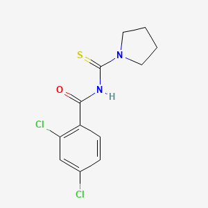 molecular formula C12H12Cl2N2OS B5517877 2,4-dichloro-N-(pyrrolidine-1-carbothioyl)benzamide 