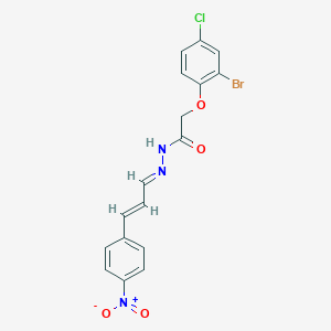 molecular formula C17H13BrClN3O4 B5517969 2-(2-bromo-4-chlorophenoxy)-N'-[(1E,2E)-3-(4-nitrophenyl)prop-2-en-1-ylidene]acetohydrazide 