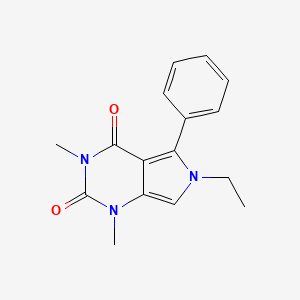 molecular formula C16H17N3O2 B5517980 6-ethyl-1,3-dimethyl-5-phenyl-1H,2H,3H,4H,6H-pyrrolo[3,4-d]pyrimidine-2,4-dione 