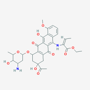 molecular formula C33H38N2O11 B055180 5-Imino-N-(1-carboethoxypropen-1-yl)daunorubicin CAS No. 123618-02-0