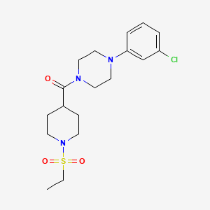 molecular formula C18H26ClN3O3S B5518034 [4-(3-Chlorophenyl)piperazin-1-yl][1-(ethylsulfonyl)piperidin-4-yl]methanone 