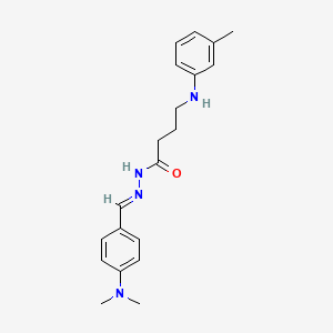 molecular formula C20H26N4O B5518046 N-[(E)-[4-(dimethylamino)phenyl]methylideneamino]-4-(3-methylanilino)butanamide 