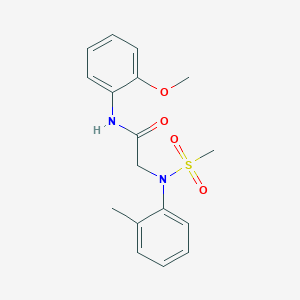 molecular formula C17H20N2O4S B5518123 2-(Methanesulfonyl-o-tolyl-amino)-N-(2-methoxy-phenyl)-acetamide CAS No. 312281-49-5