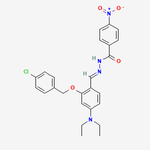 molecular formula C25H25ClN4O4 B5518165 N-[(E)-[2-[(4-chlorophenyl)methoxy]-4-(diethylamino)phenyl]methylideneamino]-4-nitrobenzamide 