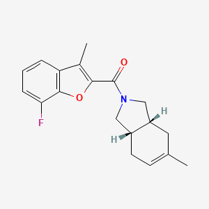 molecular formula C19H20FNO2 B5518195 [(3aR,7aS)-5-methyl-1,3,3a,4,7,7a-hexahydroisoindol-2-yl]-(7-fluoro-3-methyl-1-benzofuran-2-yl)methanone 