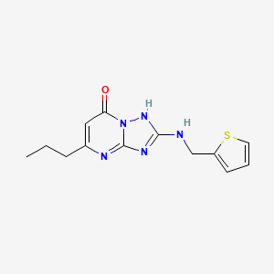 molecular formula C13H15N5OS B5518224 5-PROPYL-2-{[(THIOPHEN-2-YL)METHYL]AMINO}-4H,7H-[1,2,4]TRIAZOLO[1,5-A]PYRIMIDIN-7-ONE 