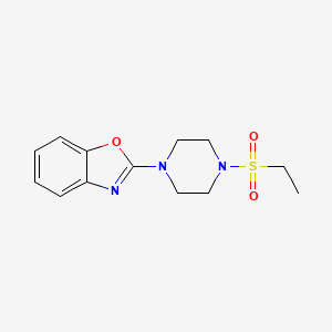 molecular formula C13H17N3O3S B5518248 2-[4-(ETHANESULFONYL)PIPERAZIN-1-YL]-1,3-BENZOXAZOLE 