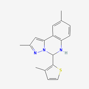 molecular formula C17H17N3S B5518266 2,9-DIMETHYL-5-(3-METHYLTHIOPHEN-2-YL)-5H,6H-PYRAZOLO[1,5-C]QUINAZOLINE 