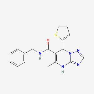 molecular formula C18H17N5OS B5518279 N-benzyl-5-methyl-7-(thiophen-2-yl)-4,7-dihydro[1,2,4]triazolo[1,5-a]pyrimidine-6-carboxamide 