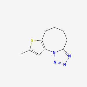 molecular formula C10H12N4S B5518375 4-Methyl-5-thia-1,12,13,14-tetrazatricyclo[9.3.0.02,6]tetradeca-2(6),3,11,13-tetraene 