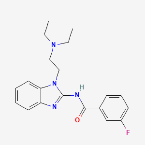 molecular formula C20H23FN4O B5518431 N-[1-[2-(diethylamino)ethyl]benzimidazol-2-yl]-3-fluorobenzamide 