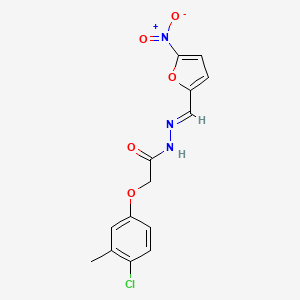 molecular formula C14H12ClN3O5 B5518442 2-(4-chloro-3-methylphenoxy)-N'-[(E)-(5-nitrofuran-2-yl)methylidene]acetohydrazide 