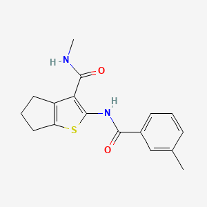 molecular formula C17H18N2O2S B5518453 N-methyl-2-{[(3-methylphenyl)carbonyl]amino}-5,6-dihydro-4H-cyclopenta[b]thiophene-3-carboxamide 