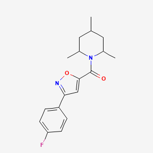 molecular formula C18H21FN2O2 B5518461 [3-(4-Fluorophenyl)-1,2-oxazol-5-yl](2,4,6-trimethylpiperidin-1-yl)methanone 