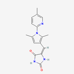 molecular formula C16H16N4O2 B5518511 (5E)-5-{[2,5-dimethyl-1-(5-methylpyridin-2-yl)-1H-pyrrol-3-yl]methylidene}imidazolidine-2,4-dione 