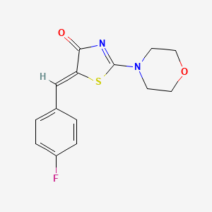 molecular formula C14H13FN2O2S B5518517 2-Morpholino-5-[(Z)-4-fluorobenzylidene]-4,5-dihydrothiazole-4-one 