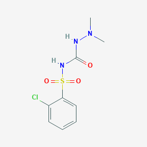 molecular formula C9H12ClN3O3S B5518528 N-((2-Chlorophenyl)sulfonyl)-2,2-dimethylhydrazine-1-carboxamide 