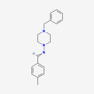 molecular formula C19H23N3 B5518550 N-(4-benzylpiperazin-1-yl)-1-(4-methylphenyl)methanimine CAS No. 5790-58-9