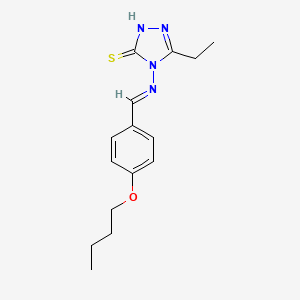 molecular formula C15H20N4OS B5518569 4-[(E)-(4-butoxyphenyl)methylideneamino]-3-ethyl-1H-1,2,4-triazole-5-thione 