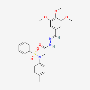 molecular formula C25H27N3O6S B5518696 N-(4-METHYLPHENYL)-N-({N'-[(E)-(3,4,5-TRIMETHOXYPHENYL)METHYLIDENE]HYDRAZINECARBONYL}METHYL)BENZENESULFONAMIDE 