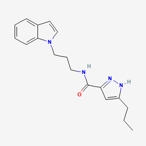 molecular formula C18H22N4O B5518735 N-(3-indol-1-ylpropyl)-5-propyl-1H-pyrazole-3-carboxamide 