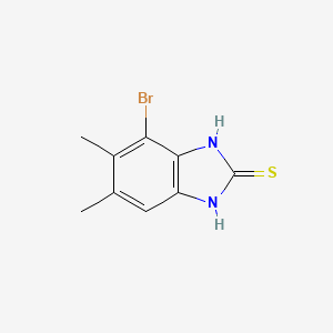 molecular formula C9H9BrN2S B5518776 4-BROMO-5,6-DIMETHYL-1H-1,3-BENZODIAZOLE-2-THIOL 