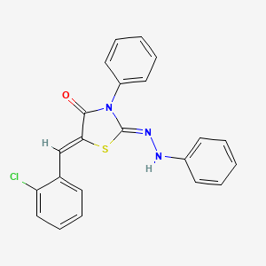 molecular formula C22H16ClN3OS B5518822 (2Z,5Z)-5-[(2-CHLOROPHENYL)METHYLIDENE]-3-PHENYL-2-(2-PHENYLHYDRAZIN-1-YLIDENE)-1,3-THIAZOLIDIN-4-ONE 
