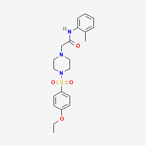 molecular formula C21H27N3O4S B5518926 2-{4-[(4-ETHOXYPHENYL)SULFONYL]PIPERAZINO}-N~1~-(2-METHYLPHENYL)ACETAMIDE 