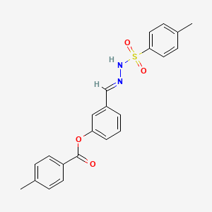 molecular formula C22H20N2O4S B5519011 3-({(E)-2-[(4-METHYLPHENYL)SULFONYL]HYDRAZONO}METHYL)PHENYL 4-METHYLBENZOATE 