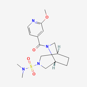 molecular formula C16H24N4O4S B5519066 (1R,5R)-6-(2-methoxypyridine-4-carbonyl)-N,N-dimethyl-3,6-diazabicyclo[3.2.2]nonane-3-sulfonamide 