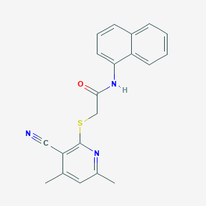molecular formula C20H17N3OS B5519143 2-[(3-cyano-4,6-dimethylpyridin-2-yl)sulfanyl]-N-(naphthalen-1-yl)acetamide 