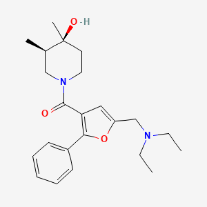 molecular formula C23H32N2O3 B5519188 [5-(diethylaminomethyl)-2-phenylfuran-3-yl]-[(3R,4S)-4-hydroxy-3,4-dimethylpiperidin-1-yl]methanone 