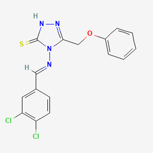 molecular formula C16H12Cl2N4OS B5519223 4-((3,4-DICHLOROBENZYLIDENE)AMINO)-5-(PHENOXYMETHYL)-4H-1,2,4-TRIAZOLE-3-THIOL 