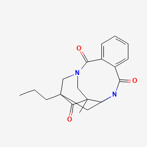 molecular formula C19H22N2O3 B5519244 1-METHYL-14-PROPYL-3,12-DIAZATETRACYCLO[10.3.1.1~3,14~.0~5,10~]HEPTADECA-5(10),6,8-TRIENE-4,11,15-TRIONE 
