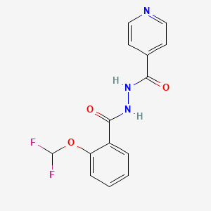 molecular formula C14H11F2N3O3 B5519313 N'-[2-(difluoromethoxy)benzoyl]pyridine-4-carbohydrazide 