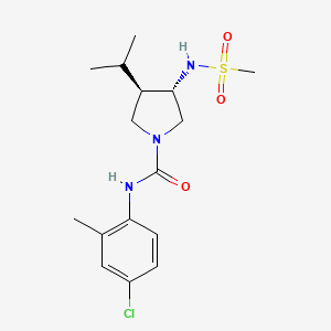molecular formula C16H24ClN3O3S B5519343 (3S,4R)-N-(4-chloro-2-methylphenyl)-3-(methanesulfonamido)-4-propan-2-ylpyrrolidine-1-carboxamide 