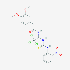 molecular formula C19H19Cl3N4O5S B5519425 2-(3,4-dimethoxyphenyl)-N-[2,2,2-trichloro-1-[(2-nitrophenyl)carbamothioylamino]ethyl]acetamide 