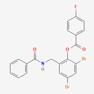 molecular formula C21H14Br2FNO3 B5519474 [2-(Benzamidomethyl)-4,6-dibromophenyl] 4-fluorobenzoate 